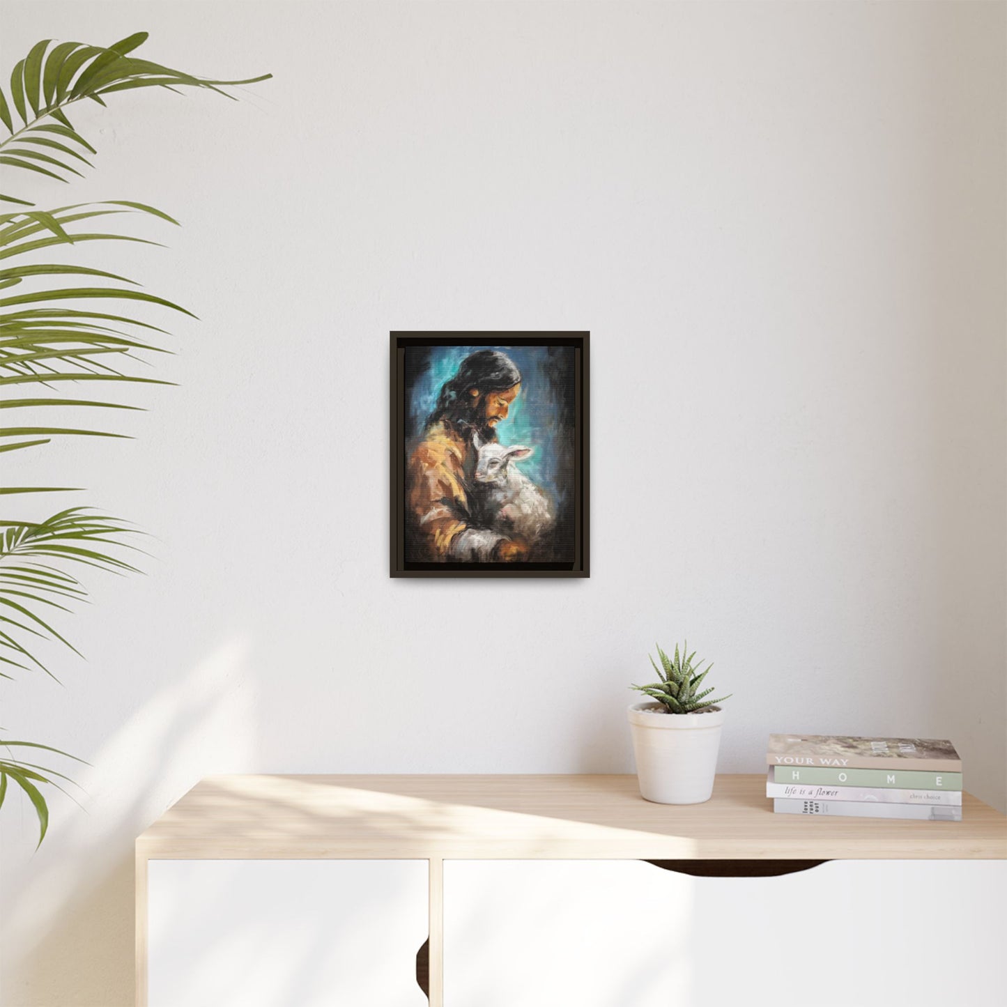 Canvas Art Print - Jesus Holding a Lamb