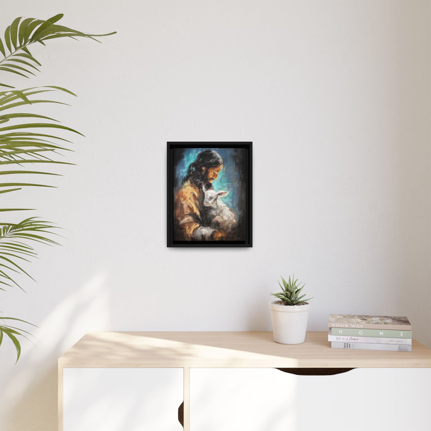 Canvas Art Print - Jesus Holding a Lamb
