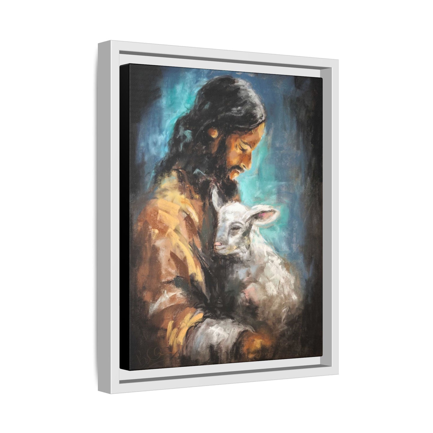 Canvas Art Print - Jesus Holding a Lamb