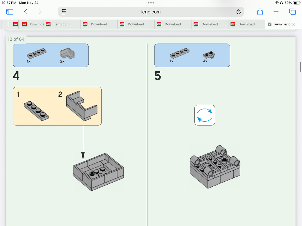 LEGO 21143 missing pieces marked on the instructions, 3