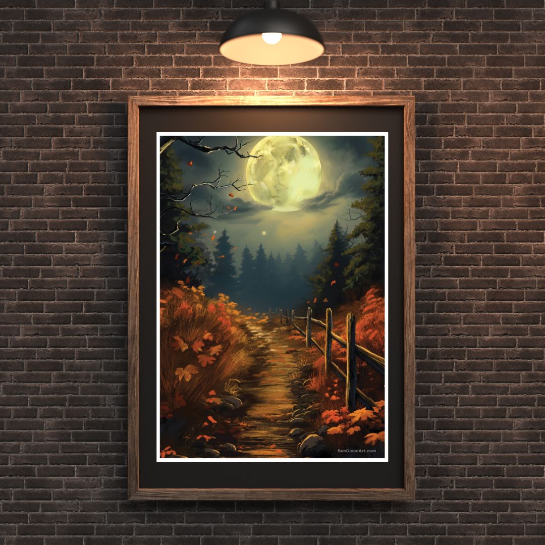 Digital Art Print by Ben Glenn - Moonlit Journey