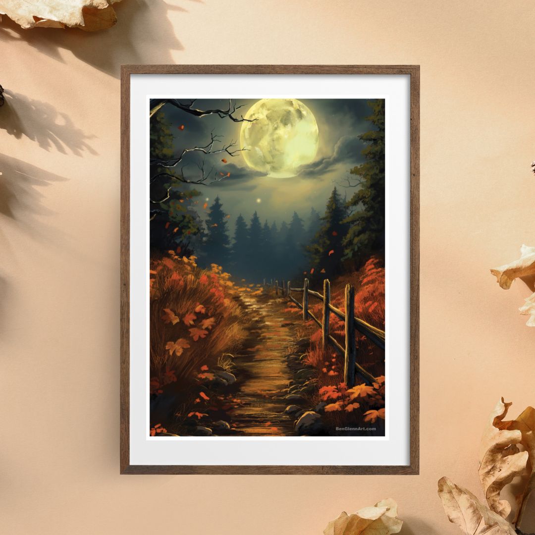 Digital Art Print by Ben Glenn - Moonlit Journey