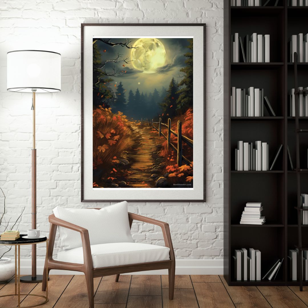 Digital Art Print by Ben Glenn - Moonlit Journey