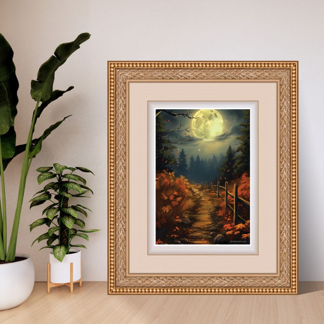 Digital Art Print by Ben Glenn - Moonlit Journey