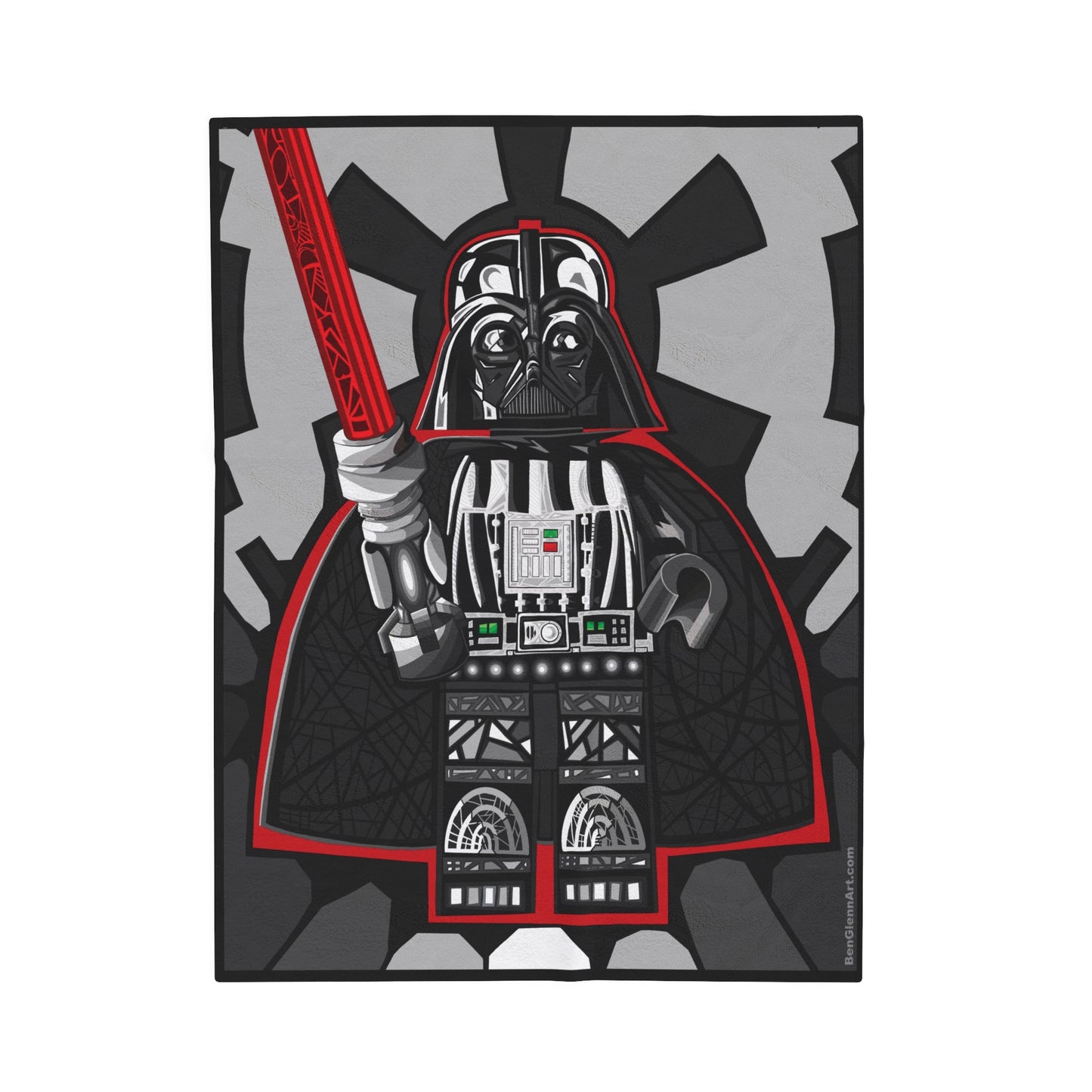 Darth Vader Lego Doodle Art - SUPER SOFT - Velveteen Plush Blanket