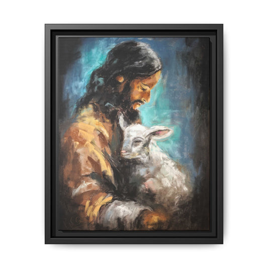 Canvas Art Print - Jesus Holding a Lamb