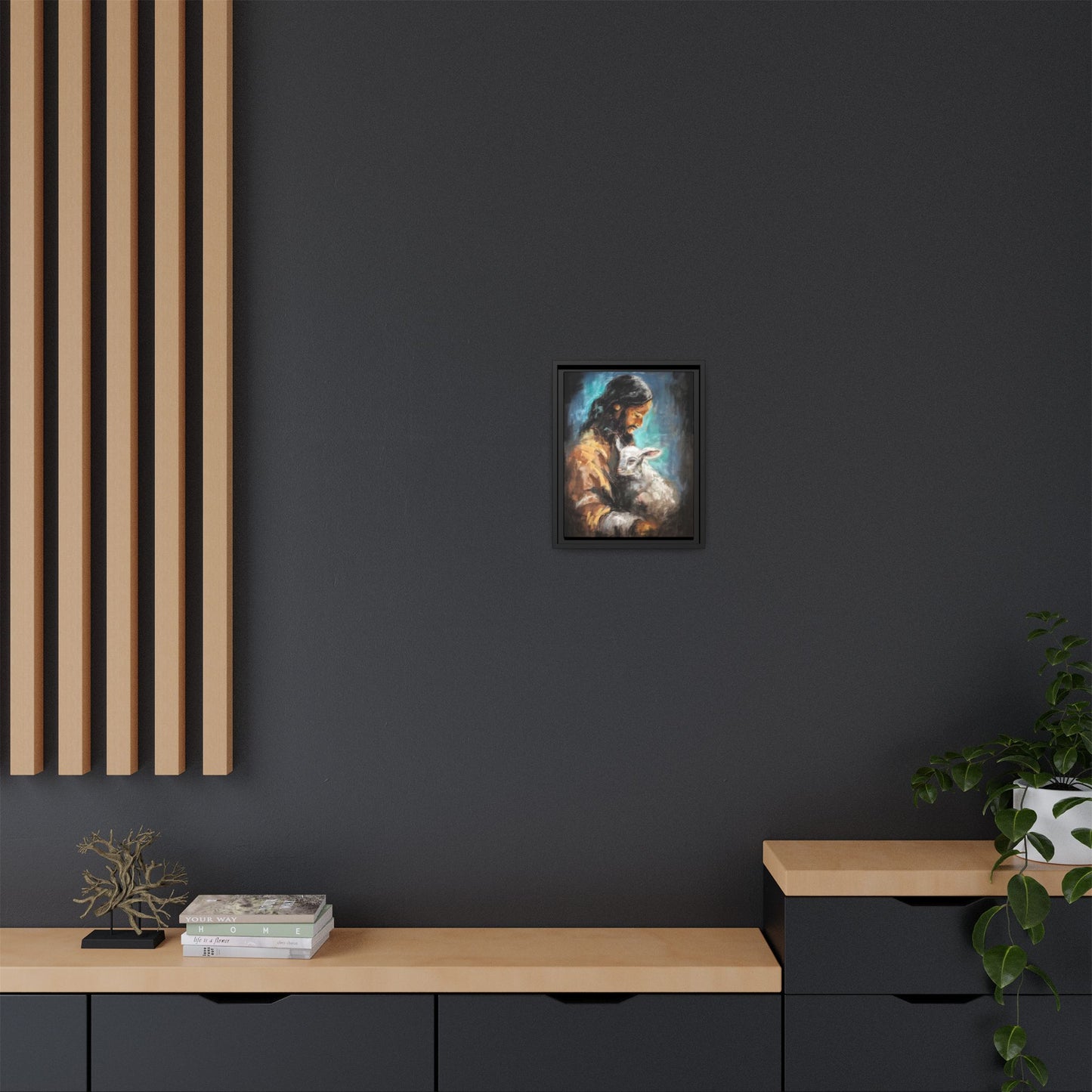 Canvas Art Print - Jesus Holding a Lamb