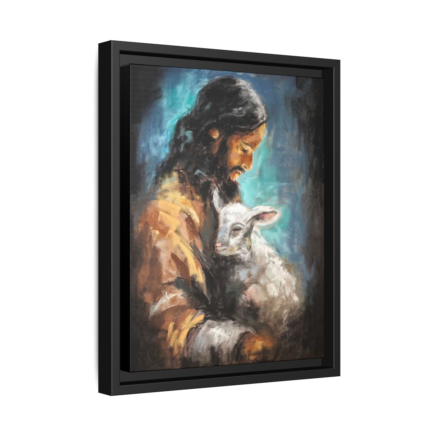 Canvas Art Print - Jesus Holding a Lamb