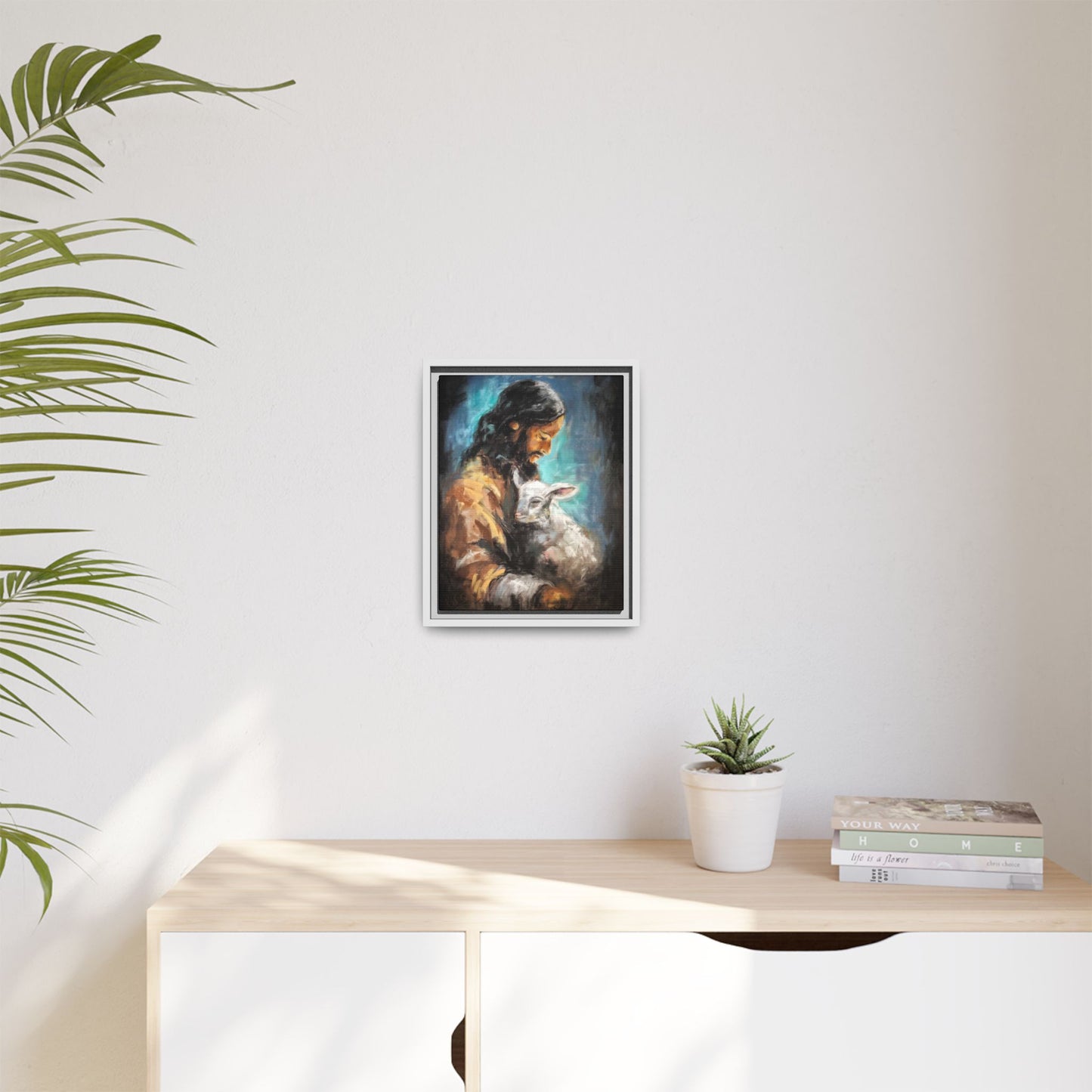 Canvas Art Print - Jesus Holding a Lamb