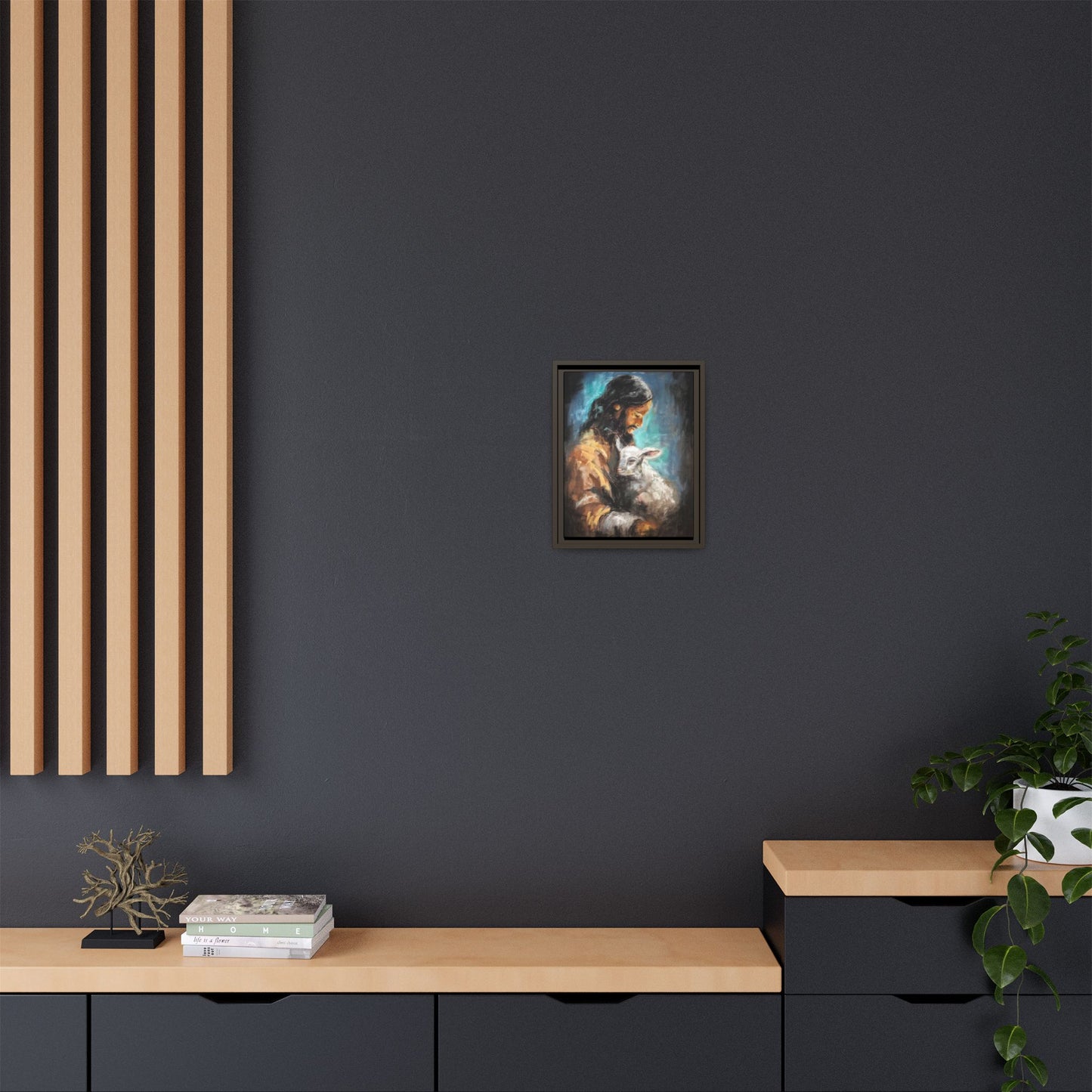 Canvas Art Print - Jesus Holding a Lamb