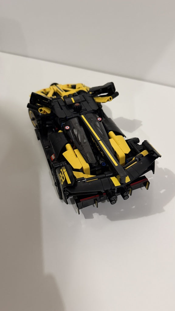 Used LEGO Technic Bugatti Bolide 42151 rear three-quarter view