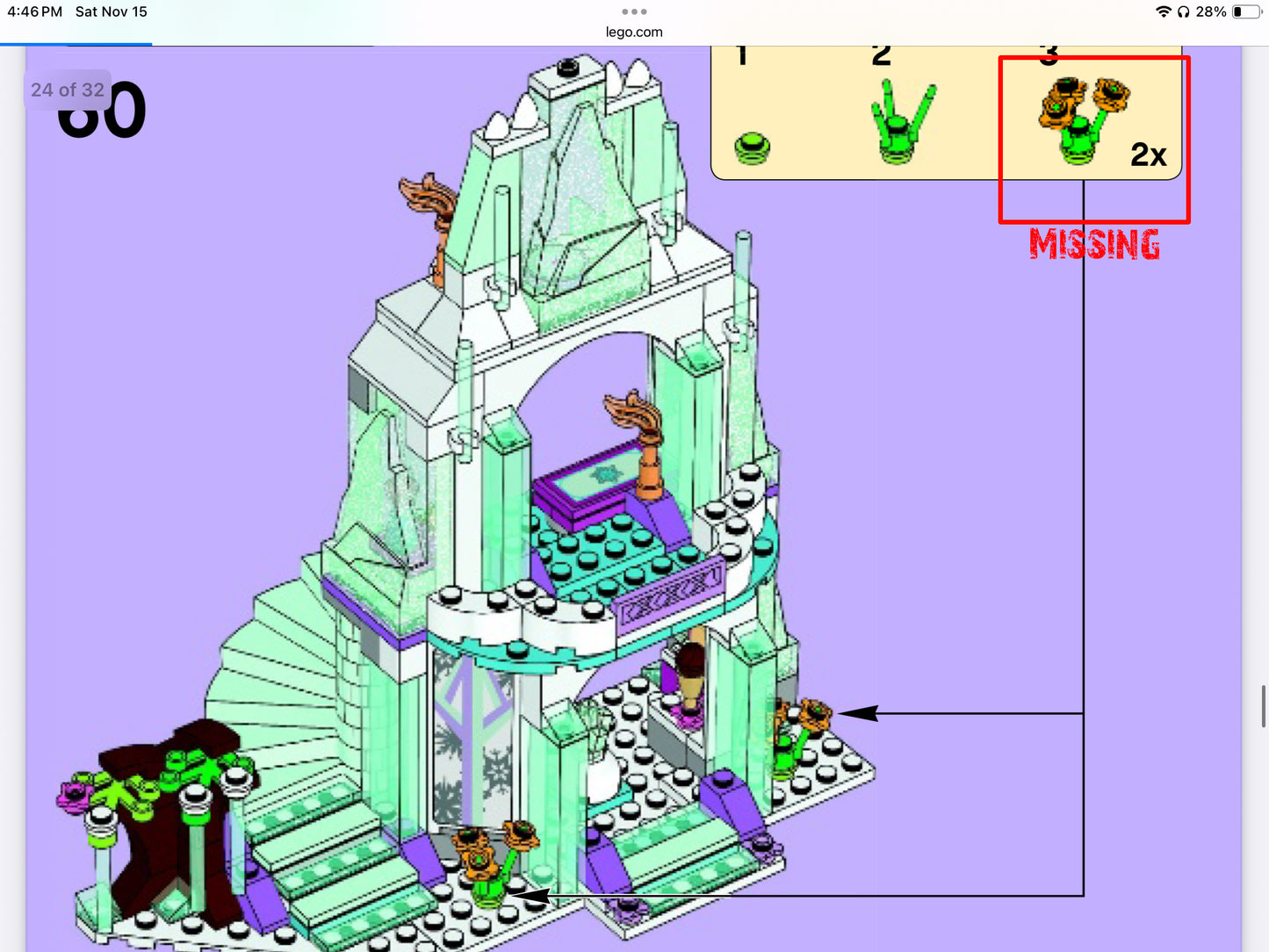 Princess Elsa's Sparkling Ice Castle- 41062